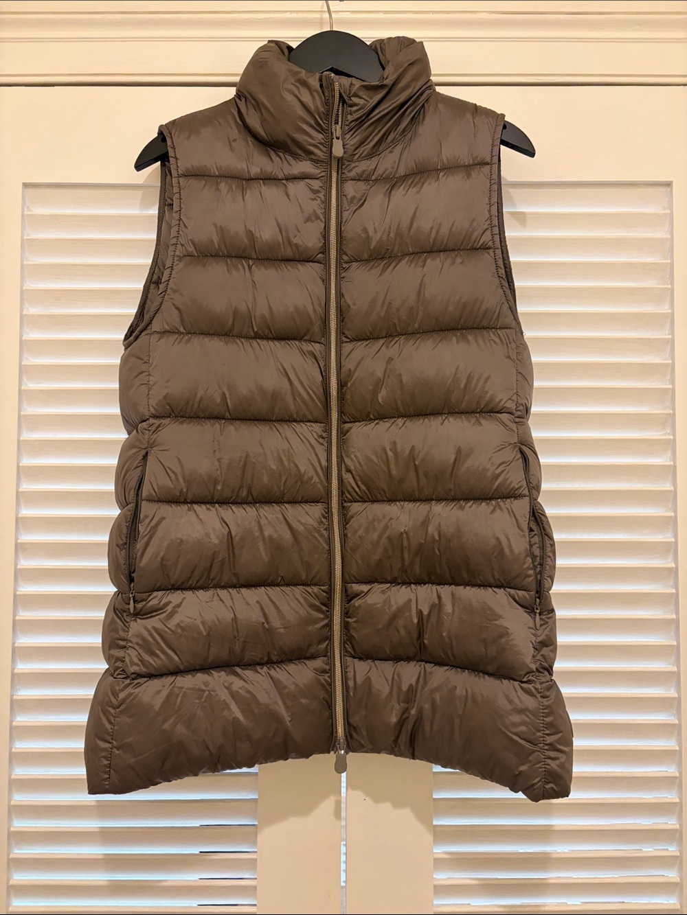 Save the Duck puffer zip front Coral Vest charcoal grey, XS